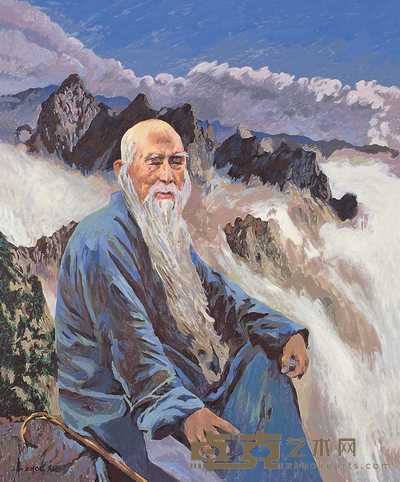 周旭 于右任望大陆诗意图 120×100cm